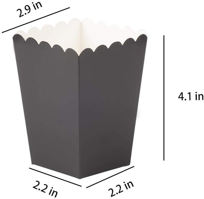 GAKA Black 36 Pcs Popcorn Boxes Mini Paper Popcorn Box Cardboard Popcorn Container for Party Supplies