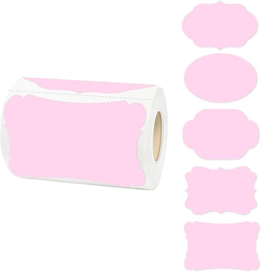 Starboling 2" x 3" Name Tags for Gifts,Pink Gift Tags Sticker Self-Adhesive Present Labels,Bottle Labels for Essential Oil Bottle, Jars, Food Storage or Gift Decoration,200pcs/roll