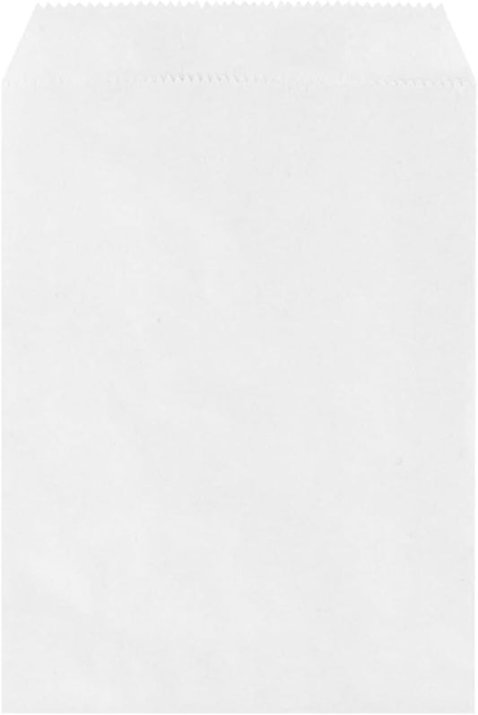 NICOHACU 1000 Pack 5x7.5IN White Kraft Paper Bags, Mini Paper Bags, Gift Cards, Gift Candy, Cookies, Donuts, Party Favors, Sandwiches, Jewelry, Snack Bags, Flat Gift Bags, Envelopes,Tableware Bags