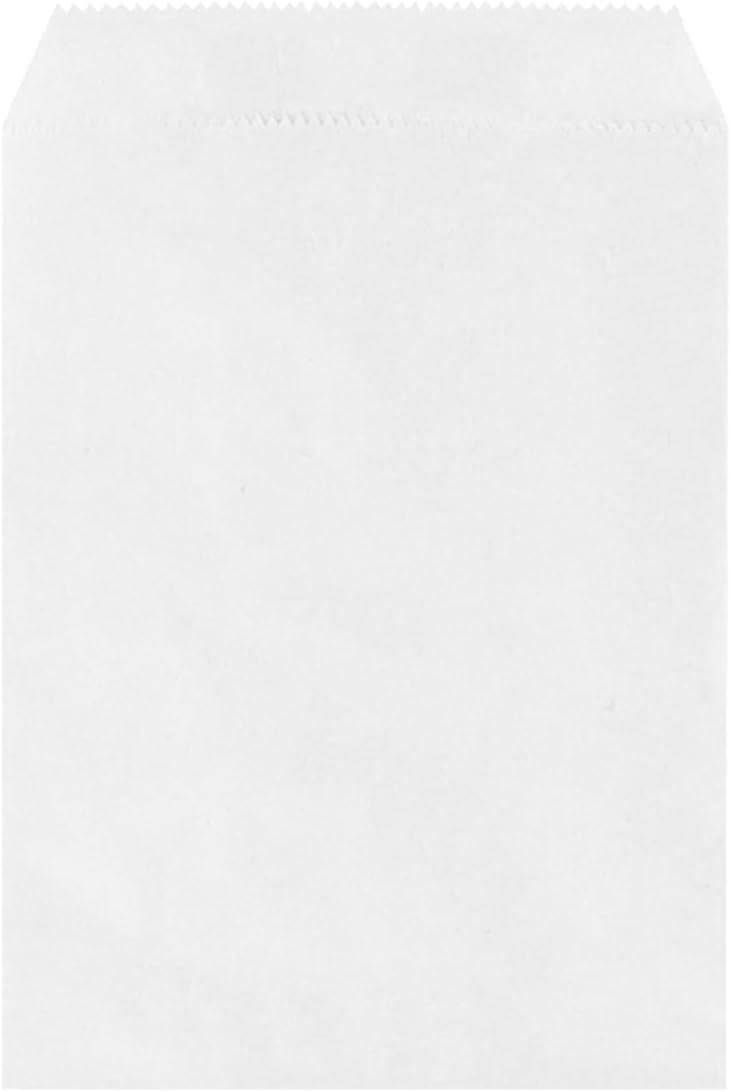 NICOHACU 500 Pack 4x6IN White Kraft Paper Bags, Mini Paper Bags, Gift Cards, Gift Candy, Cookies, Donuts, Party Favors, Sandwiches, Jewelry, Snack Bags, Flat Gift Bags, Envelopes,Tableware Bags