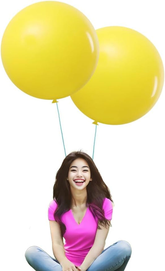 IN-JOOYAA 15Pcs 24 Inch Balloons Yellow Giant Round Balloons Large Balloon For Wedding Baby Shower Birthday Party Decorations