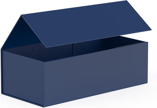 Gift Box 12" x 6" x 4",Large Gift Box with Lid, Gentleman Blue Boxes for Presents,Birthday,Valentine's Day,Mother's Day,Christmas,Anniversary,Luxury for Gift Packaging