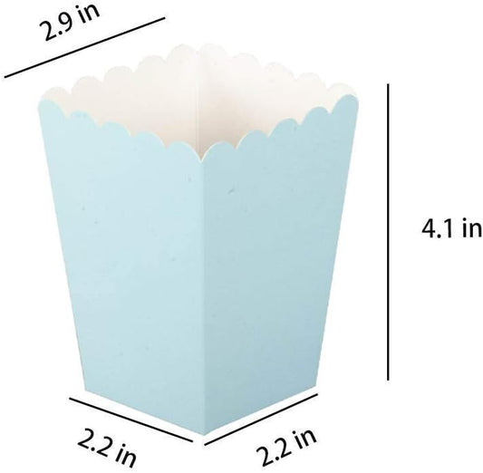 GAKA Baby Blue Popcorn Boxes Mini Paper Popcorn Boxes Set Of 36 Cardboard Container，For Party Supplies