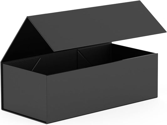Gift Box 12" x 6" x 4",Large Gift Box with Lid, Black Boxes for Presents,Birthday,Valentine's Day,Mother's Day,Christmas,Anniversary,Luxury for Gift Packaging