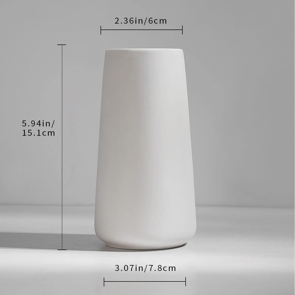 Ceramic Vases - Nordic Minimalism Style Decoration, Elegant Vase for Mantel, Table, Living Room Decoration, White Modern Geometric Decorative Flowers Vases for Home Decor
