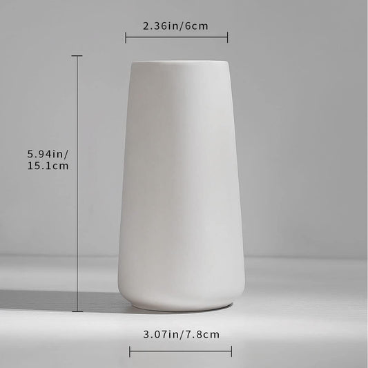 Ceramic Vases - Nordic Minimalism Style Decoration, Elegant Vase for Mantel, Table, Living Room Decoration, White Modern Geometric Decorative Flowers Vases for Home Decor