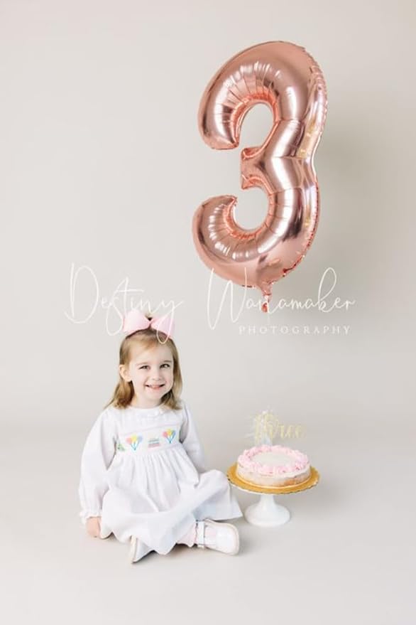40 Inch Large Numbers Balloon, 4 Rose Gold Ballon for 4th 14 40 44 Birthday Party, Balloon 4 Number for Graduations Wedding Supplies