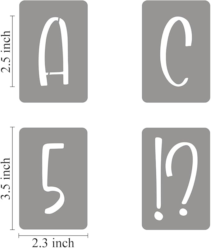 2.5 Inch Alphabet Letter Stencils for Painting - 42 Pack Letter and Number Stencil Templates with Signs for Painting on Wood, Reusable Letters and Numbers Stencils for Chalkboard Wood Signs & Wall Art