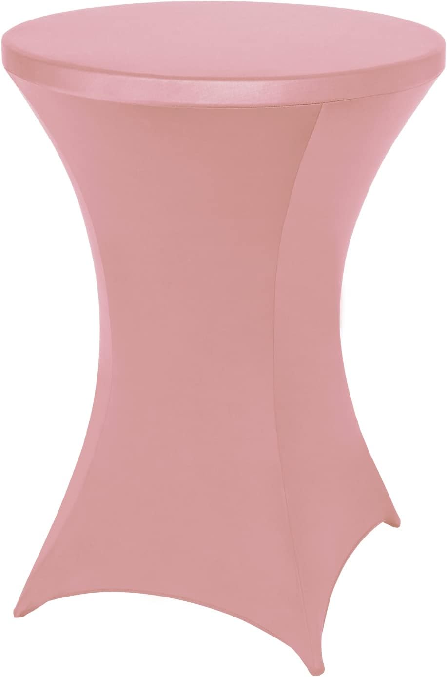 FestiCorp Spandex Table Cover, Cocktail Fitted Tablecloths, Round Highboy Stretch Table Covers Cloths for Party, DJ, Bar, Wedding, Birthday, Banquet, Pink, 30"-32" Diameter x 40"-43" Height