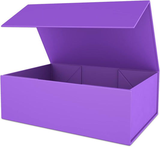 Purple Gift Box 12" x 6" x 4" with Magnetic Closure Lid Gifts Boxe for Presents,Bridesmaid Gifts Boxes,Cute Box,Birthday Gift Boxe,Luxury for Gifts Packaging, Magnetic Gift Boxes for Wrapping Gifts (Purple)