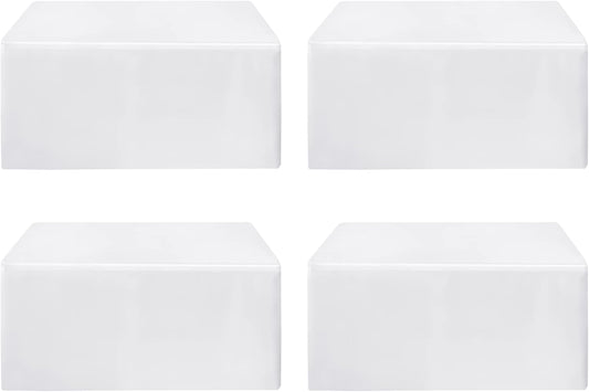 HolidayIdeas White Tablecloths for Rectangle 8 Foot Tables- 96 x 30 Inch - 4 Pack Fitted Tablecloths Polyester Fabric Table Cover for Parties, Wedding, Trade Show
