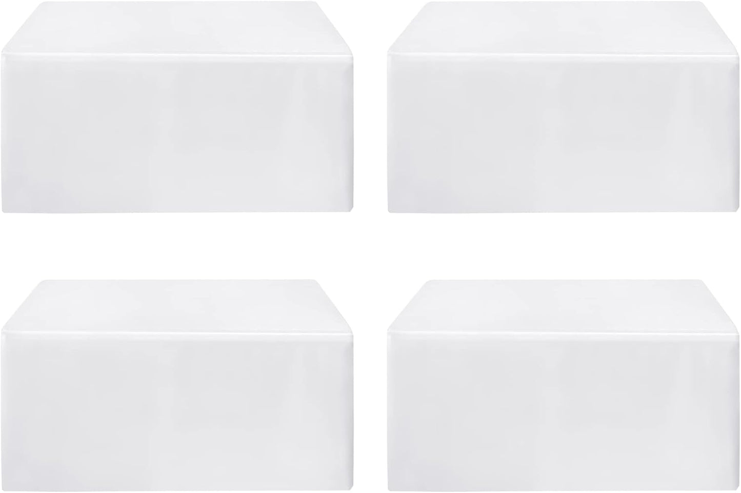 HolidayIdeas Fitted Table Clothes, 4 Pack - 48 x 24 Inch - White Rectangle Tablecloths for 4 Foot Tables, Polyester Fabric Tablecloth for Folding Table, Parties, Holiday Dinner, Wedding, Trade Show