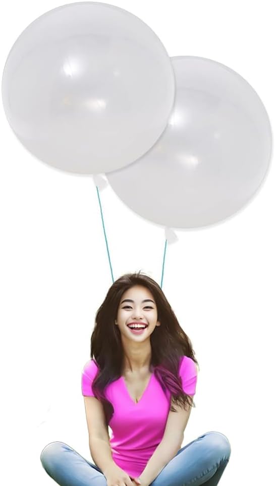 IN-JOOYAA 15Pcs 24 Inch Balloons Clear Giant Round Balloons Large Balloon For Wedding Baby Shower Birthday Party Decorations