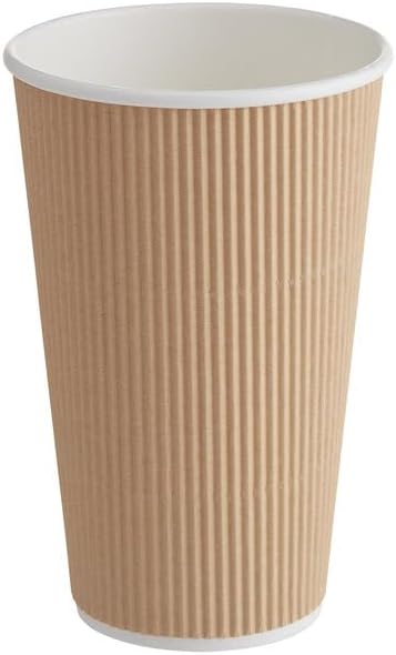 Ripple Paper Cups 16 oz 500 Pack for Coffee & Tea Made in USA | Bulk 500 Count for Home, Office, Restaurants & Coffee Shops | Recyclable, Insulated, & Disposable 16 Ounce To-Go Cups for Hot Beverages