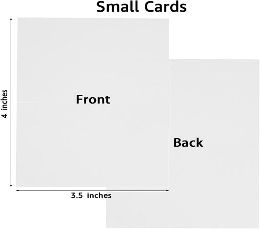 50 Pack Blank Cards Folded Cardstock Thank You Blank Greeting Cards for Invitations, Wedding, Greeting Cards, All Occasion DIY (White, 2x3.5)