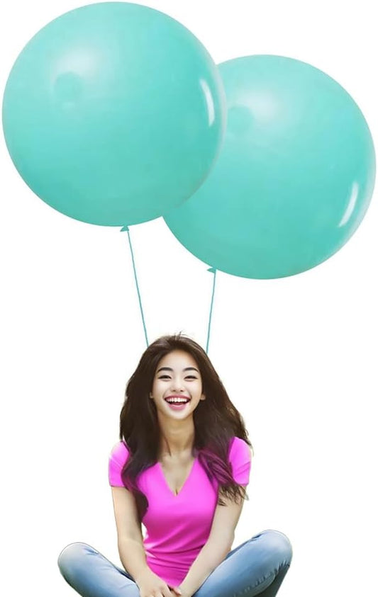 IN-JOOYAA 15Pcs 24 Inch Balloons Teal Blue Giant Round Balloons Large Balloon For Wedding Baby Shower Birthday Party Decorations