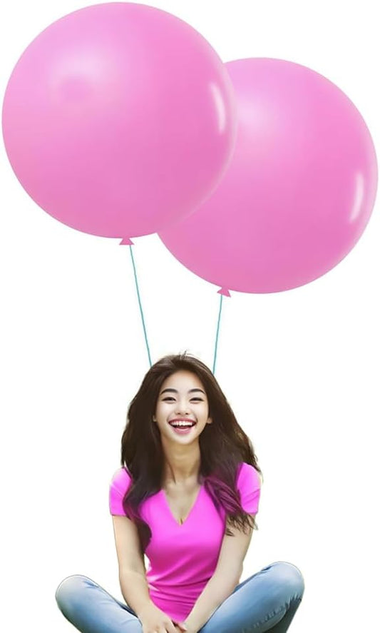 IN-JOOYAA 15Pcs 24 Inch Balloons Pink Thick Giant Balloons Large Round Balloon For Wedding Baby Shower Birthday Party Decorations