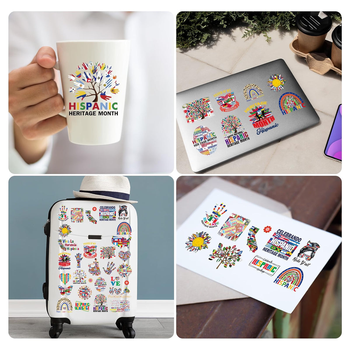 INCOK Hispanic Heritage Month Temporary Tattoos, 240 Pieces