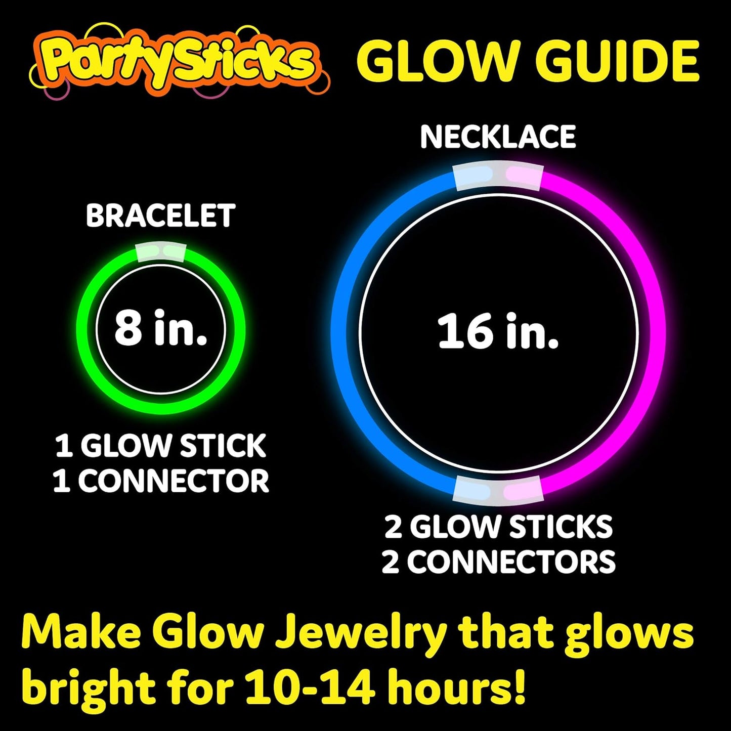 100 Glow Sticks Party Pack – Multi-Color Light Sticks with Connectors