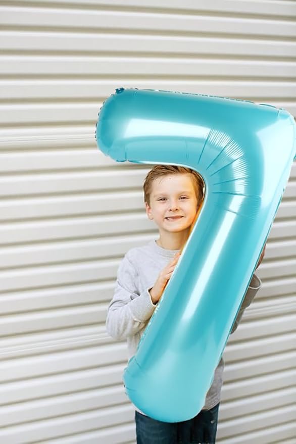 Number 6 Balloon 40 Inch, 6 7 Six Seven Birthday Decorations, 6th Birthday Balloon for Men Women, Pastel Blue 16 60 61 65 Numbers Balloons Graduations Anniversary Supplies