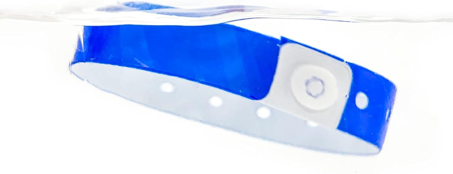 Blue Plastic Wristbands-500 Pack Colored Identification Wristbands for Events, Waterproof Lightweight Security Vinyl Wristbands for Party Concert Club Festival Entrance Admission