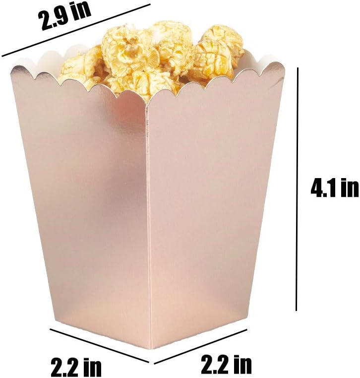 We Moment Rose gold Popcorn Boxes Cardboard Container For Party Supplies,Pack of 36