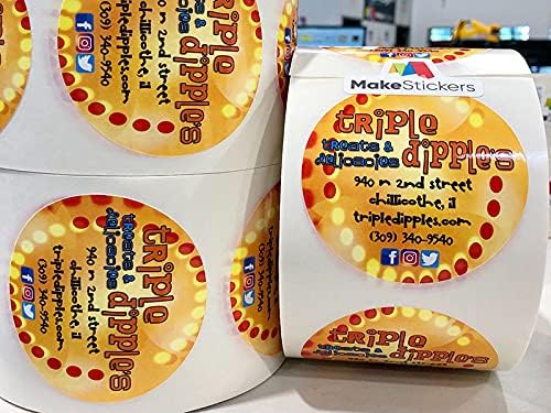 NCTY 150 Custom Circle Roll BOPP Labels,Custom Sticker, Custom Text, Image, Logo Sticker for Business, Party, Wedding and Baby Shower Gloss/Matte Finish (1.5 inch Circle)