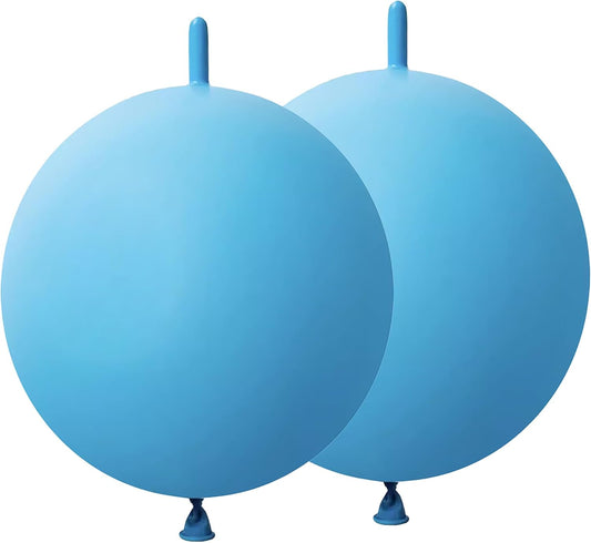 60 Pcs Link Balloons 12 Inch Quick Link Balloons for Birthday Wedding Party Festival Decorations (Light Blue)