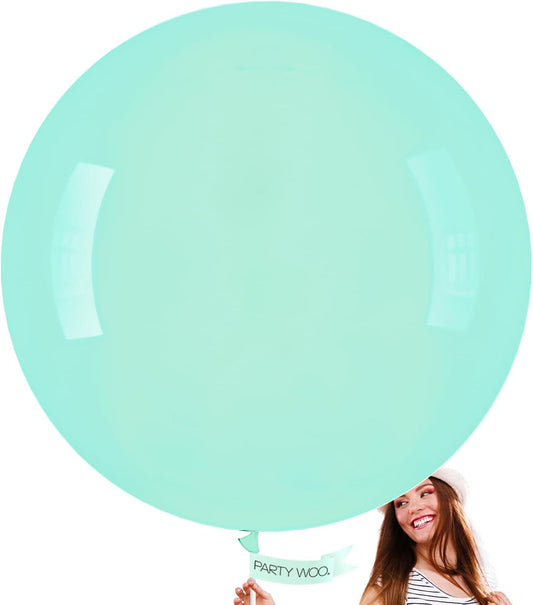 PartyWoo Mint-q03 4pcs 36" Balloons, Ice Cream Theme, Latex, Jumbo, for Birthday, Wedding Decorations