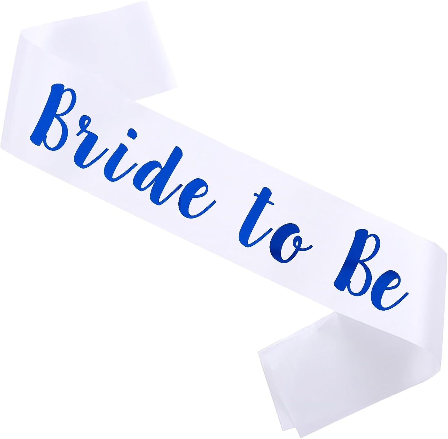 Bride to Be Sash, White Bachelorette Sashes Engagement Gifts for Bachelorette Party, Bridal Shower & Wedding Party, Royal Blue Letter