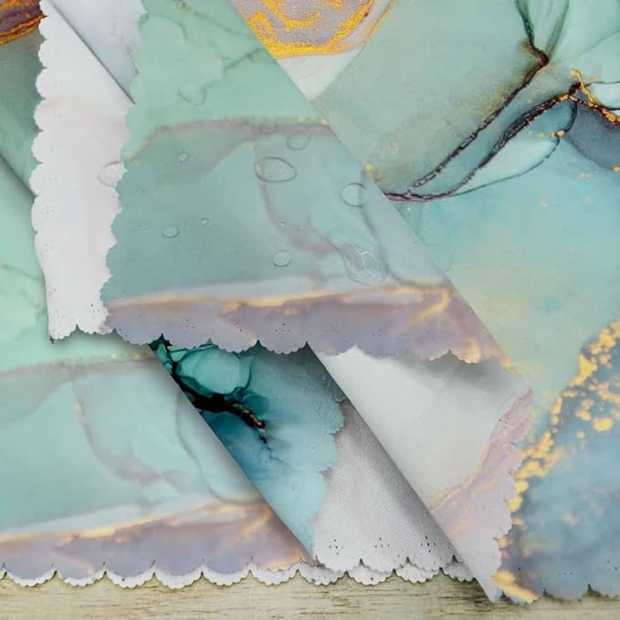 Green Marble Art Napkins Cloth Washable Set of 4 Colorful Ink Polyester Kitchen Dinner Napkins for Holiday Festive Wedding Decor 18 x 18 inch