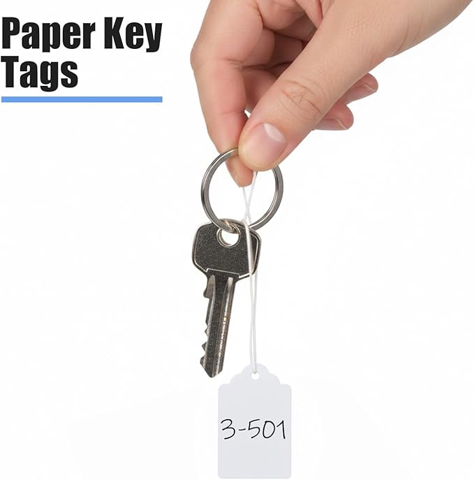 Price Tags with String Attached, 1000pcs White Matte Surface Marking Merchandise Strung Tags Writable Label Small Hang Tag for Pricing Gift Jewelry Clothing Yard Sale Garage Supplies 1.75 x 1.093 inch