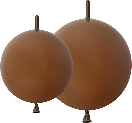 Brown Link Balloons 6 Inch 12 Inch 120 Pcs Latex Linking Balloons for Birthday Wedding Party Festival Decorations
