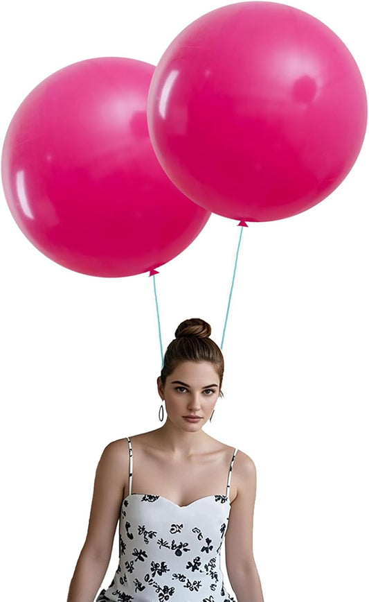 15Pcs 24 Inch Balloons Hot Pink Giant Round Balloons Large Balloon for Festival, Christmas, Birthday Party Decorations