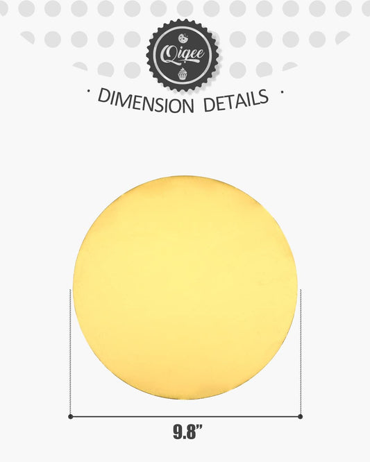 qiqee 10 Inch Gold Cake Boards Round 40-Packs Circles Rounds Base Food-Grade Cardboard Cake Plate（Thinner But Stronger