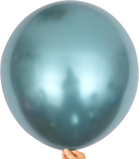 10pcs 18 inch Metallic Green Balloons, Thick Latex Chrome Helium Balloons for Birthday Family Party Wedding Party Baby Shower Decoration Supplies