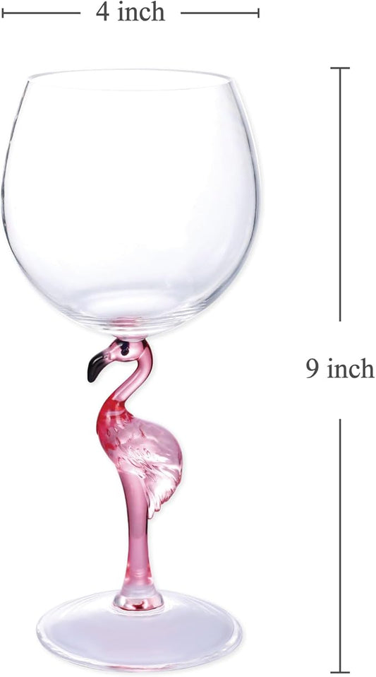 Supreme Housewares Flamingo Stem Wine Glasses, Pink Flamingo-Shaped Reusable Shatterproof Acrylic Glass for Red or White Wine, Poolside, Outdoors, Parties, 20 oz, Set of 2
