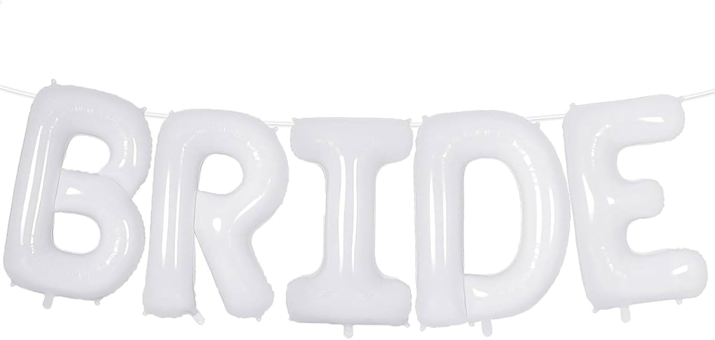 40 Inch Bride Balloons White Giant BRIDE Foil Balloon Bachelorette Party Decorations Bride To Be Balloon Bachelorette for Bridal Shower Decorations Bridal Shower Balloons Engagement Wedding Decoration