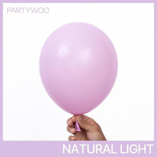 PartyWoo Pink Balloons 100 pcs Different Sizes of 36 18 12 10 5 Inch Lilac Pastel Pink Purple Latex Helium Balloon Arch Kit Garland for Baby Shower Butterfly Birthday Party Decorations Pink-Q04
