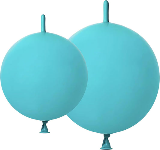 Teal Blue Link Balloons 6 & 12 Inch – 120 Pcs Latex Linking Balloons for Mermaid & Baby Shower Party