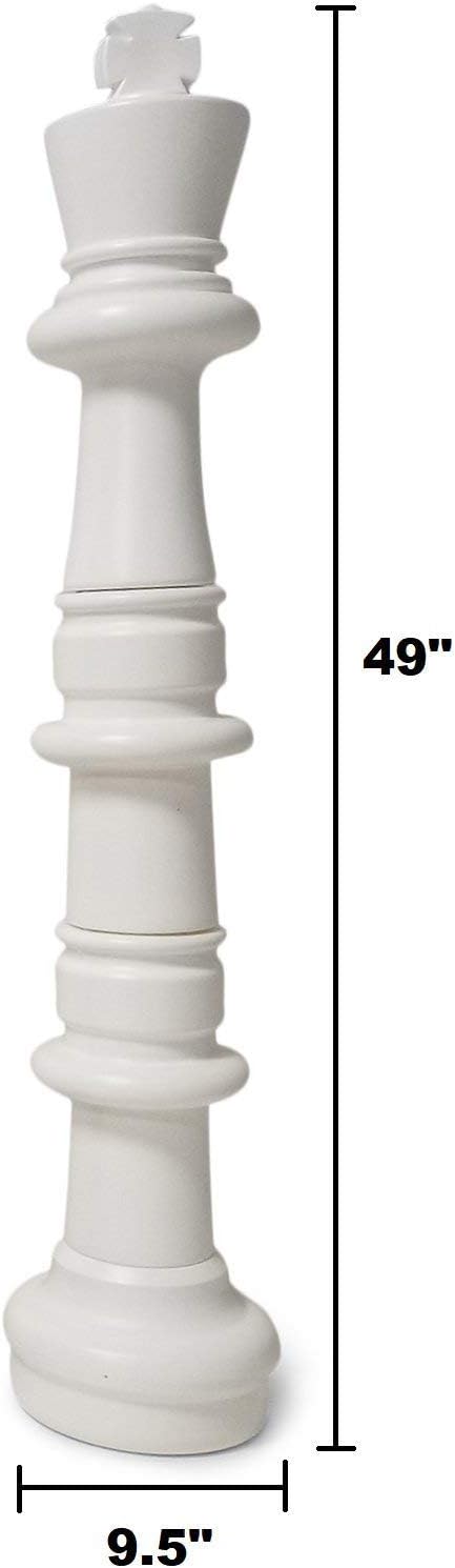MEGACHESS Giant Oversized Premium Chess Pieces Complete Set with 49 Inch Tall King - Black and White