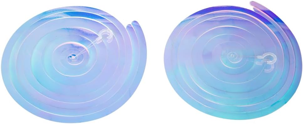 MISU Iridescent White Hanging Swirl Streamers - Sparkly Transparent Plastic Ceiling Decor for Kids Birthday Parties - Pack of 30