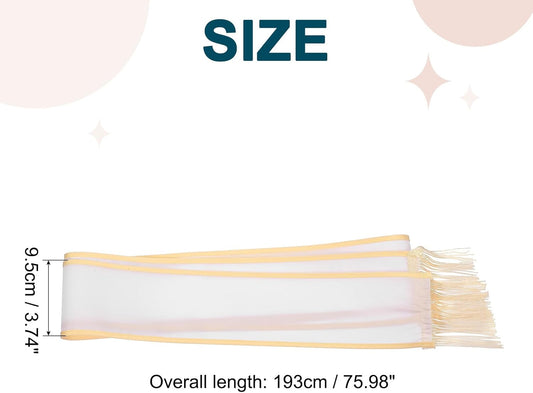 PATIKIL Blank Sash with Tassels, 1 Pcs Plain Birthday Sash Bachelorette Party Beauty Queen Sash for Women Bridesmaid Sash Mother to Be Sash for Homecoming Wedding Party, Champagne