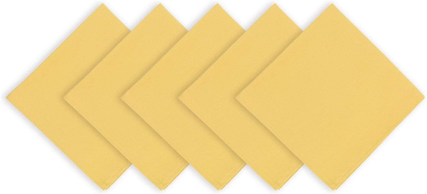 Arkwright Restaurant Cloth Napkins - (Pack of 25) Spun Polyester Dinner Napkin with Hemmed Edges - Ideal for Dinner, Wedding, Party, Banquet, Kitchen, 20 x 20 in, Gold