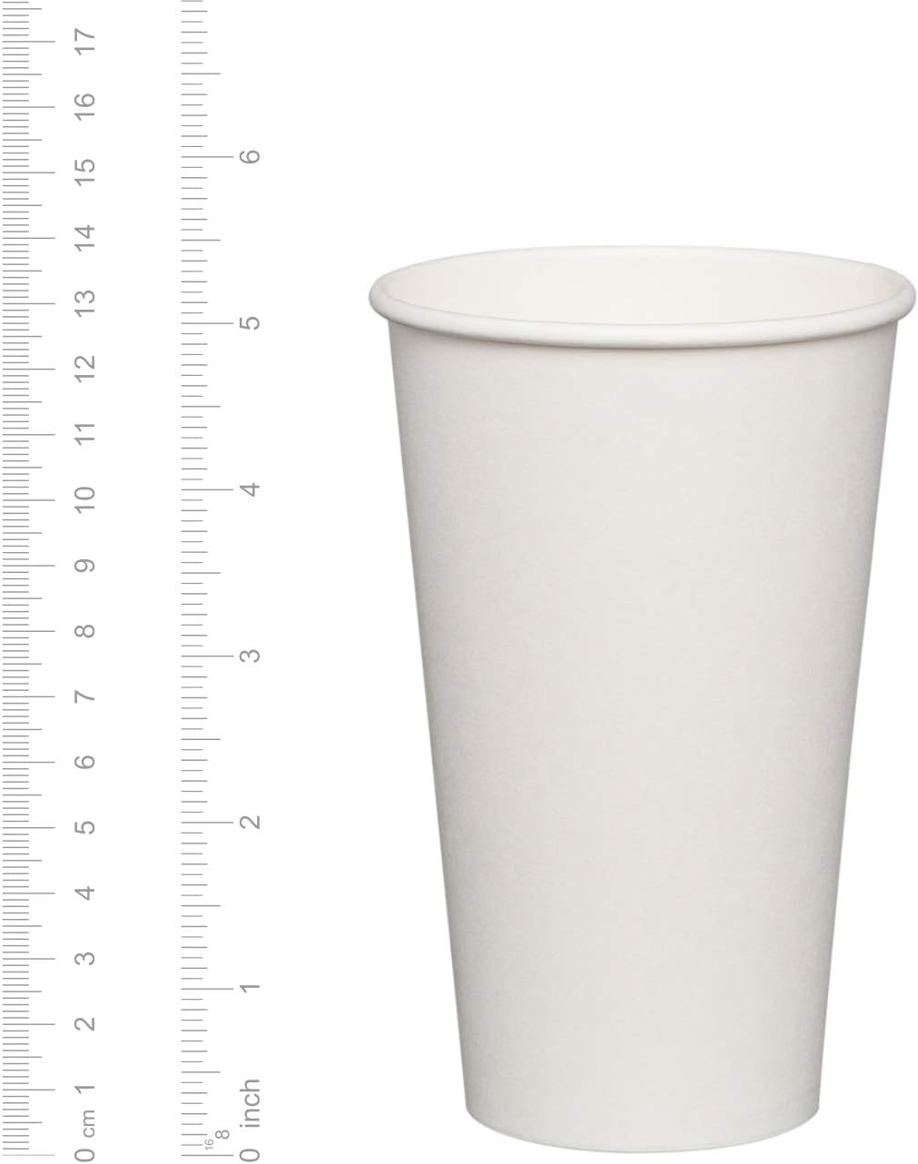 GUSTO [16 oz. - 200 count] Disposable White Paper Cups, Hot Coffee Cups - Eco-Friendly Hot Cups