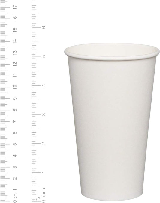 GUSTO [16 oz. - 200 count] Disposable White Paper Cups, Hot Coffee Cups - Eco-Friendly Hot Cups