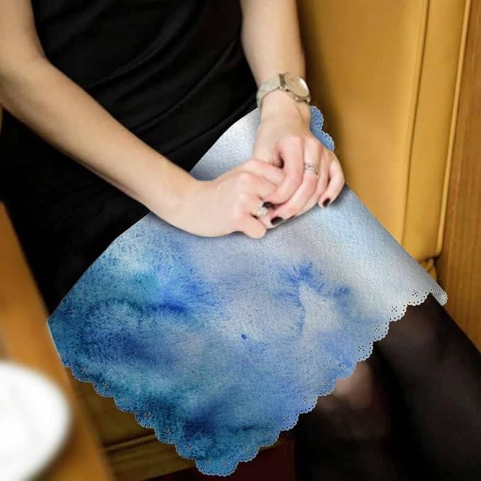 Yibeas Ombre Cloth Napkins Set of 4 Soft Delicate Blue Watercolor Ombre Polyester Dinner Square Napkin for Family Restaurant Weddings Parties 18 x 18 inch