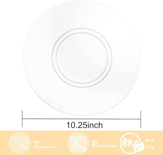 Hioasis 100pcs Clear Plastic Plates for Party - 10.25" Dinner Plates Disposable, Heavy -duty, Classy and Elegant for Wedding