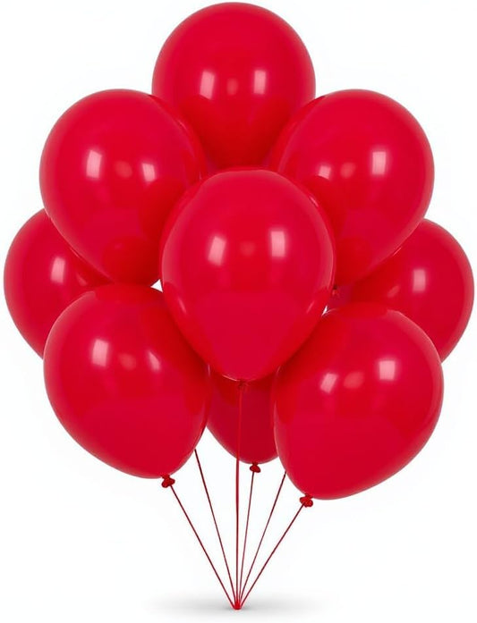 50 Pack 12 Inch Red Latex Balloons for Party Decorations, Thick Premium Balloons for Birthday, Valentine’s, Proposal, Holiday, Photo Backdrop, Arch & Garland, Air or Helium