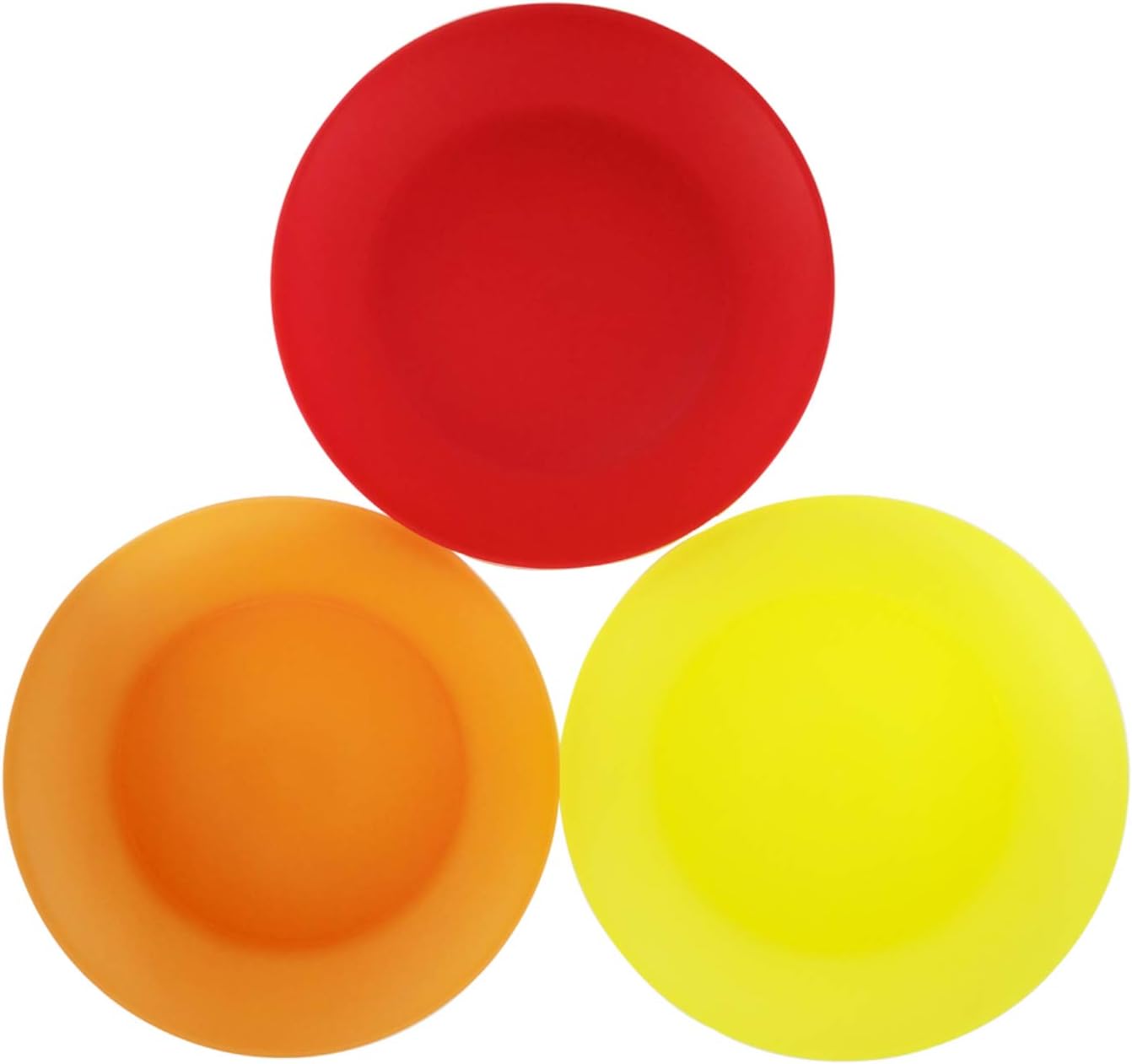AOYITE 10 inch Plastic Plates Reusable - Lightweight Flat Dinner Plates set of 12 - BPA Free Dishwasher Safe & Microwave Plate for Kids Kitchen Party Camping Outdoor